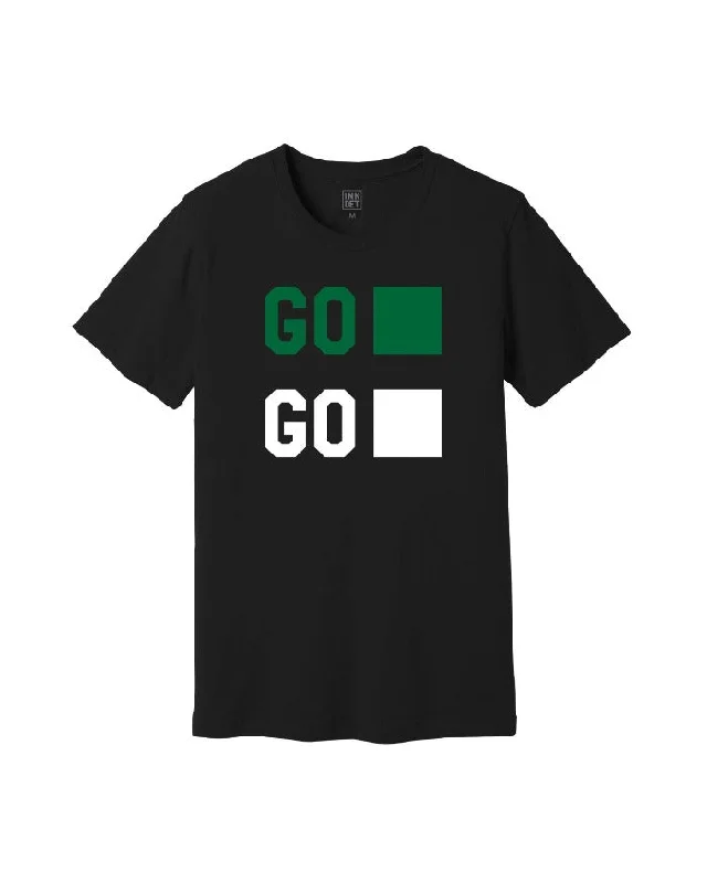 Men's smart - casual checkered t - shirts for semi - formal occasionsMen's smart - casual checkered t - shirts for semi - formal occasionsInk Detroit GO GREEN GO WHITE T-Shirt - Black