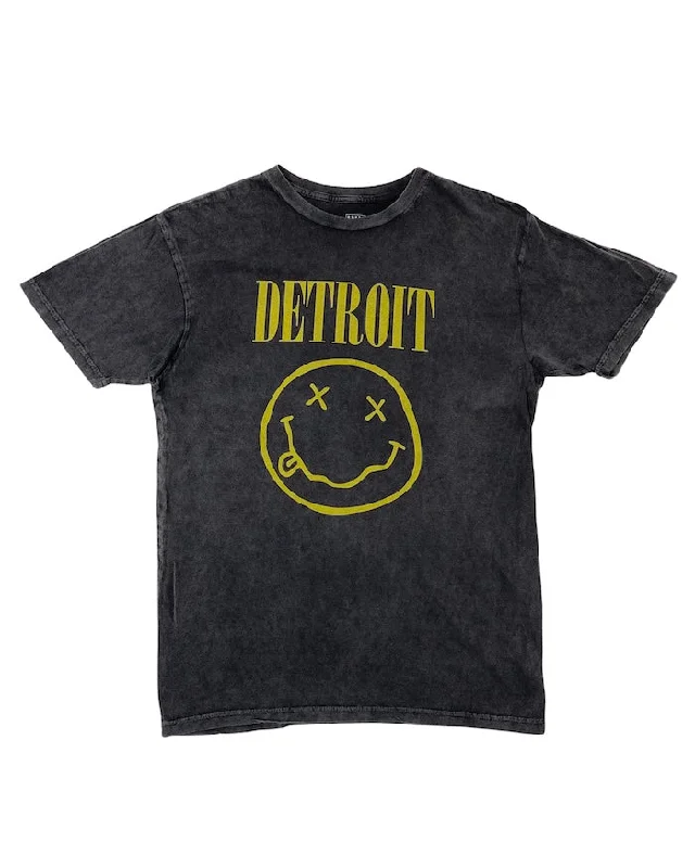 Men's ribbed t - shirts with a textured finish for added styleMen's ribbed t - shirts with a textured finish for added styleInk Detroit Teen Spirit Mineral Wash T-Shirt - Black