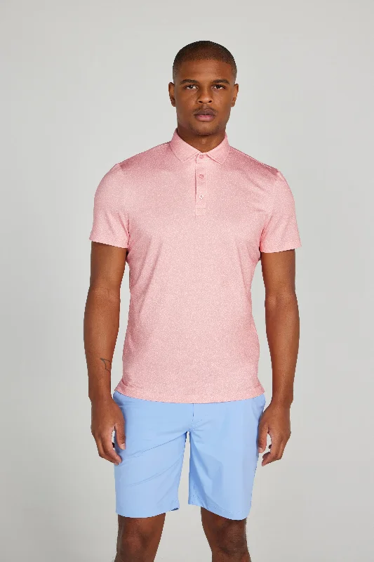 Men's jacquard woven polo shirts with intricate designsKimbell Polo in Peony