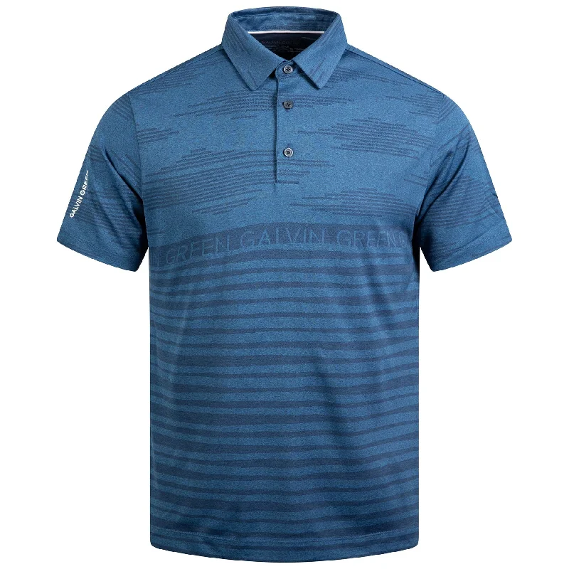 Men's button - down spread collar polo shirts for business casualMaximus Ventil8+ Polo Shirt Blue/Navy - AW23
