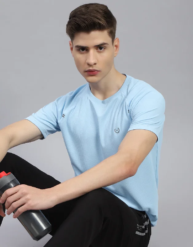 Men's eco - friendly recycled t - shirts for sustainable fashion choicesMen's eco - friendly recycled t - shirts for sustainable fashion choicesMen Blue Printed Round Neck Half Sleeve T-Shirt