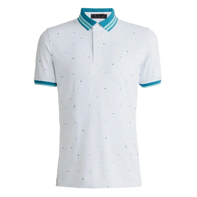 Men's budget - friendly basic polo shirts in multiple colorsMini Stars Rib Collar Tech Pique Polo Snow - AW23