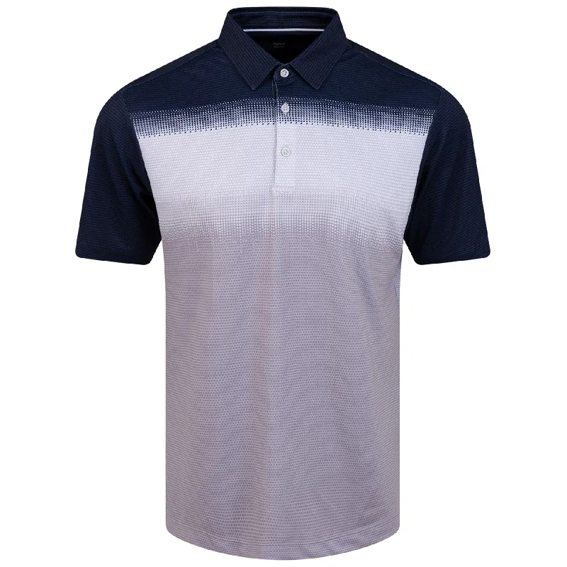 Men's vintage - inspired retro polo shirts with unique patternsMirca Ventil8+ Polo Cool Grey/White/Navy - AW24