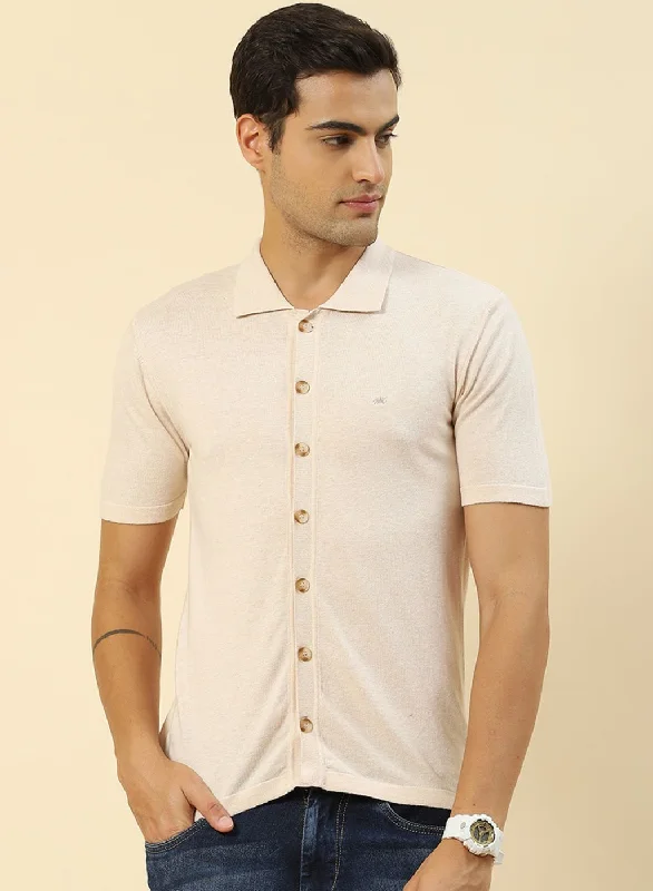 Men's tie - dye t - shirts with a bohemian styleMen's tie - dye t - shirts with a bohemian styleMen Beige Plain T-Shirt