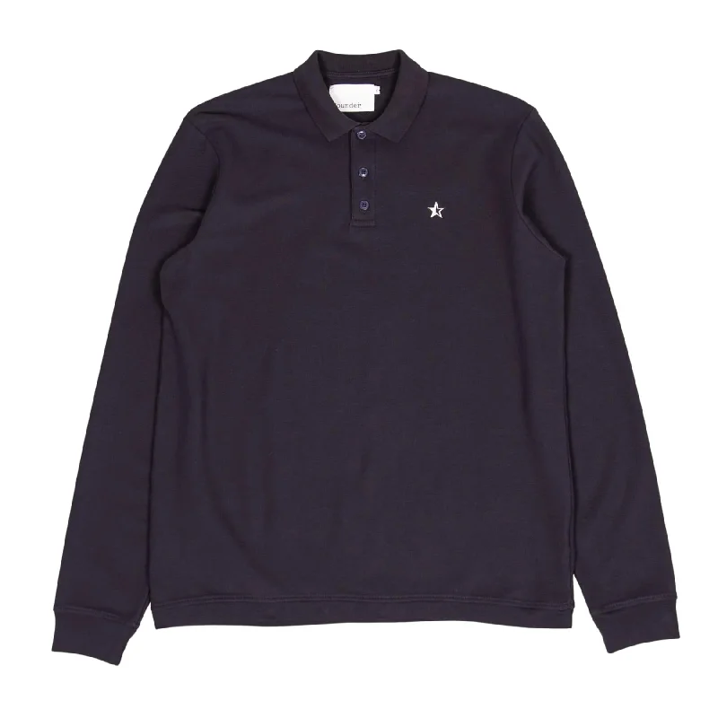 Men's antimicrobial polo shirts for odor - free daily wearPlay Well LS Polo Deep Navy - 2024
