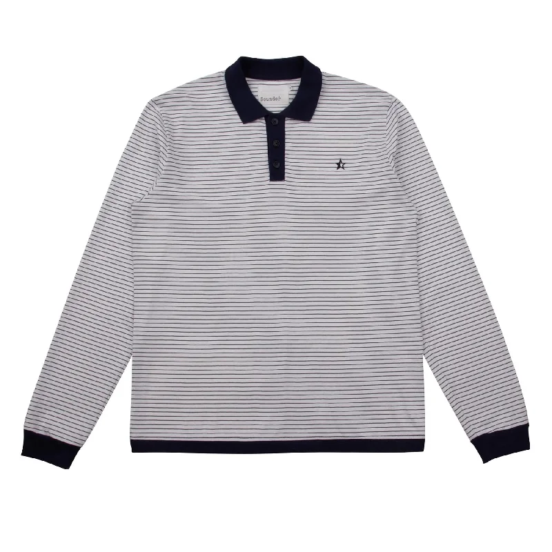 Men's luxury cashmere blend polo shirts in solid colorsPlay Well LS Polo Light Grey Melange - 2024