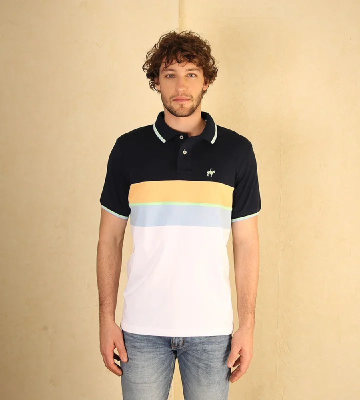 Men's luxury cashmere blend polo shirts in solid colorsPolo Bloques Blanco Ref. 129010924