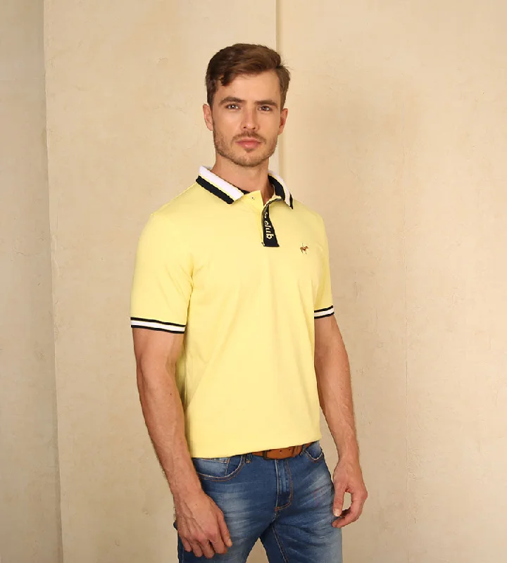 Men's long sleeve classic fit polo shirts with embroidered logosPolo Contraste Color Amarillo Claro Ref. 130060624