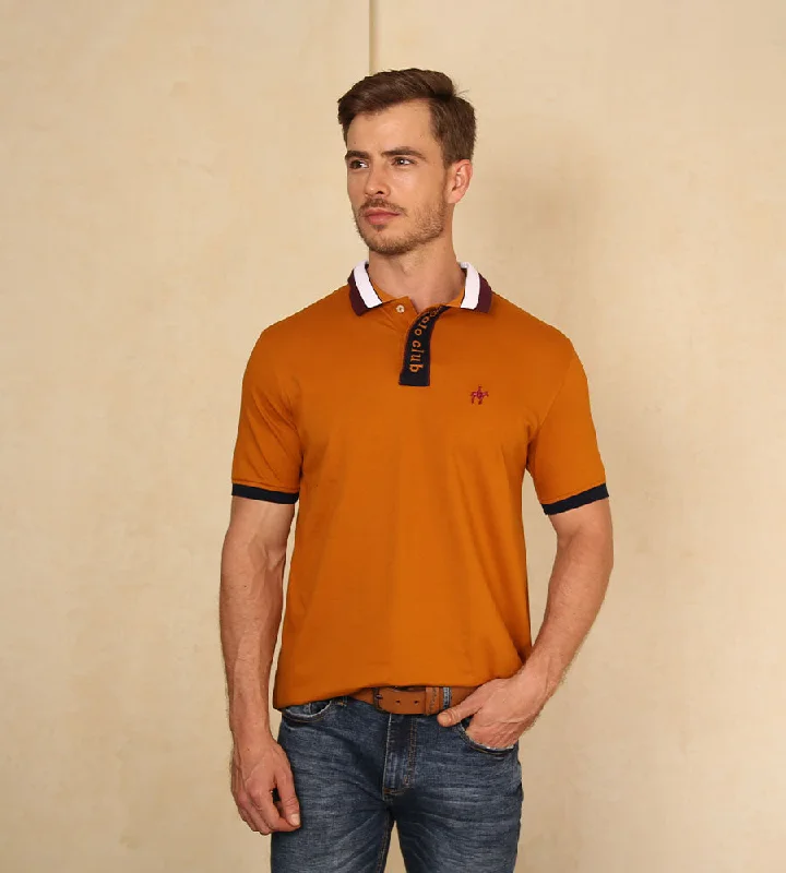 Men's two - tone stripe polo shirts with a preppy stylePolo Contraste Color Calabaza Ref. 130231223
