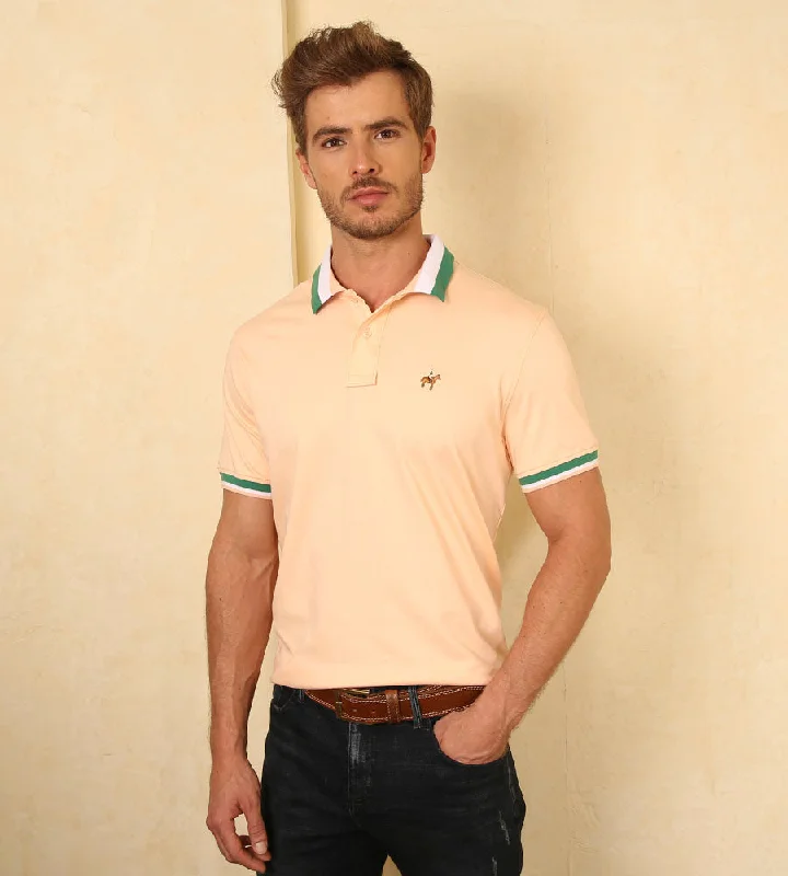 Men's button - down spread collar polo shirts for business casualPolo Contraste Color Naranja Claro Ref. 130061124