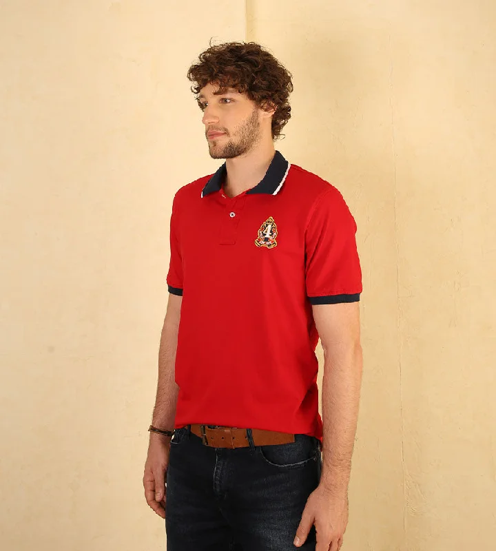 Men's high - collar polo shirts with a modern twistPolo Contraste Color Rojo Ref. 130110924