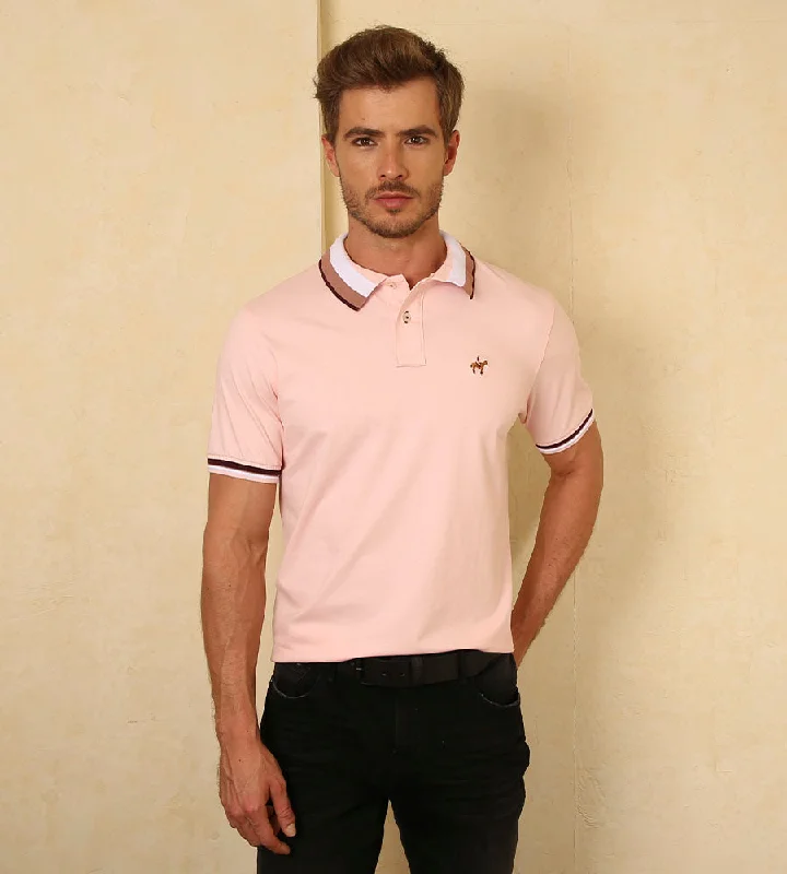 Men's UV - protected polo shirts for outdoor gardeningPolo Contraste Color Rosado Claro Ref. 130021024