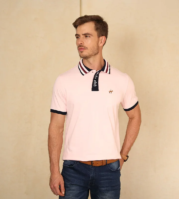 Men's stretchable athletic polo shirts for fitness workoutsPolo Contraste Color Rosado Claro Ref. 130181223