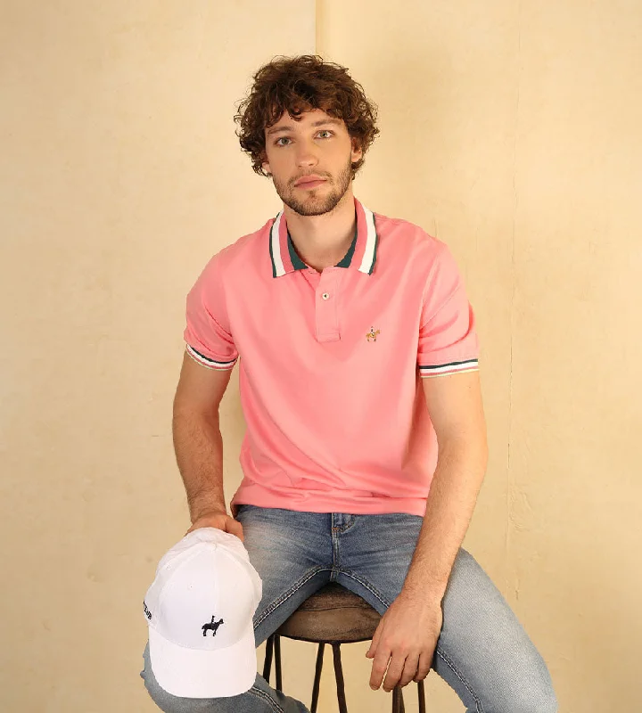 Men's stretchable athletic polo shirts for fitness workoutsPolo Contraste Color Salmón Ref. 130020924
