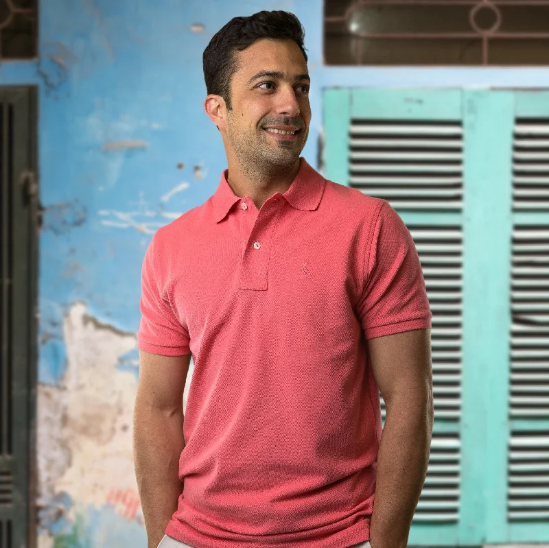 Men's high - collar polo shirts with a modern twistOriginal Pelican Polo - Coral