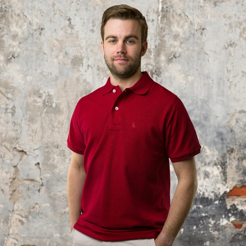 Men's jacquard woven polo shirts with intricate designsOriginal Pelican Polo - Crimson