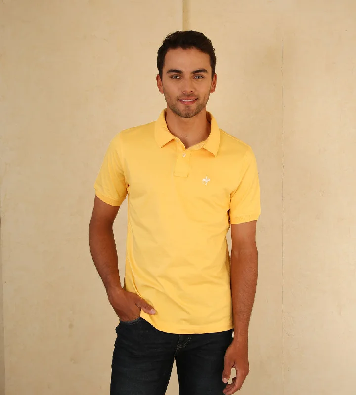 Men's budget - friendly basic polo shirts in multiple colorsPolo Fondo Entero Amarillo Cremoso Ref. 101030624