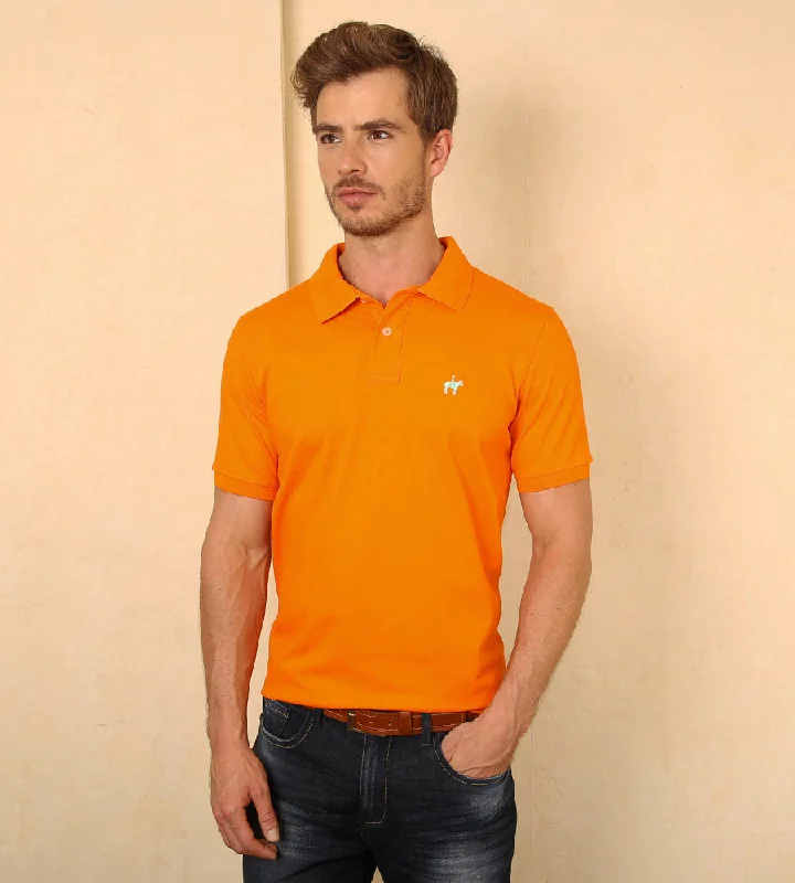 Men's formal - style silk blend polo shirts for special occasionsPolo Fondo Entero Naranja Ref. 101041024
