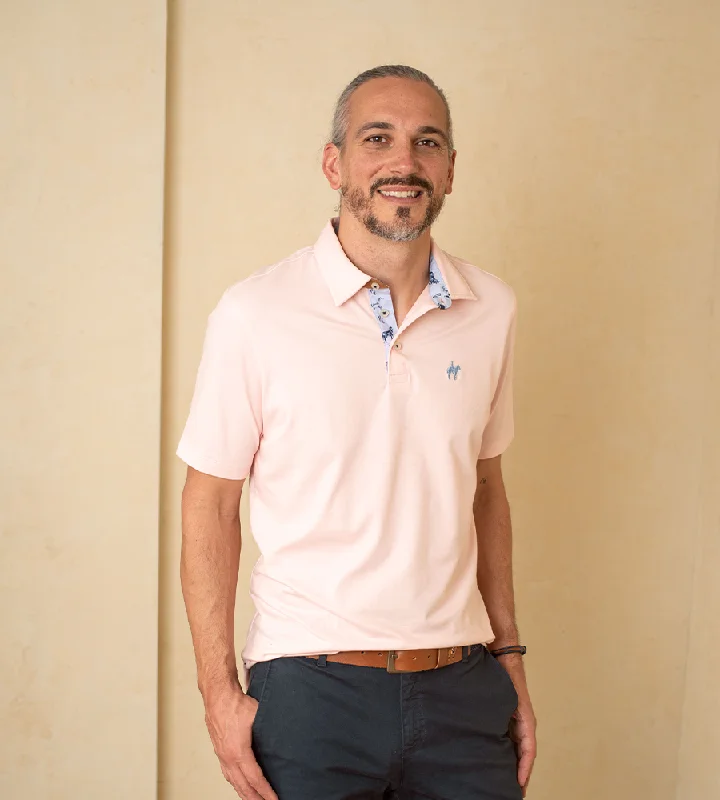 Men's long sleeve classic fit polo shirts with embroidered logosPolo Fondo Entero Rosado Claro Ref. 101110624