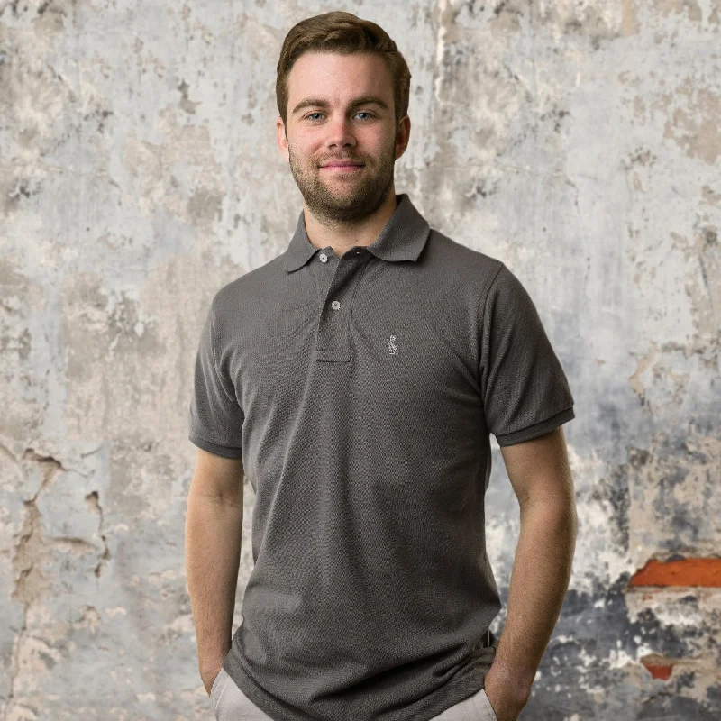 Men's slim fit short sleeve polo shirts with contrast collarsOriginal Pelican Polo - Gunmetal Grey