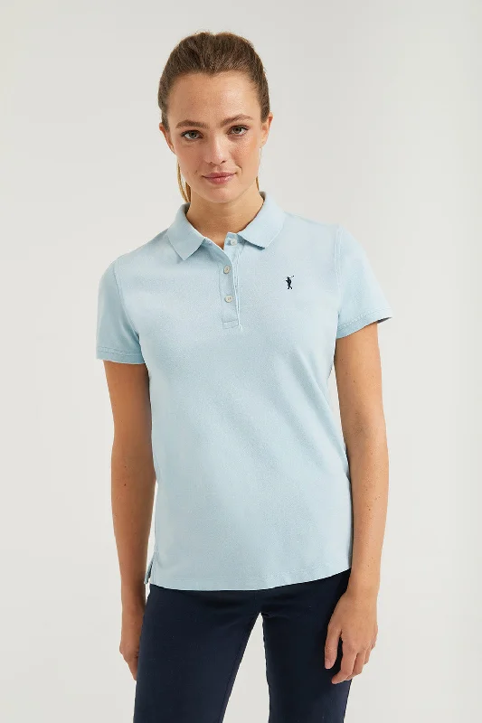 Men's UV - protected polo shirts for outdoor gardeningPolo de manga corta piqué azul cielo con logo Rigby Go