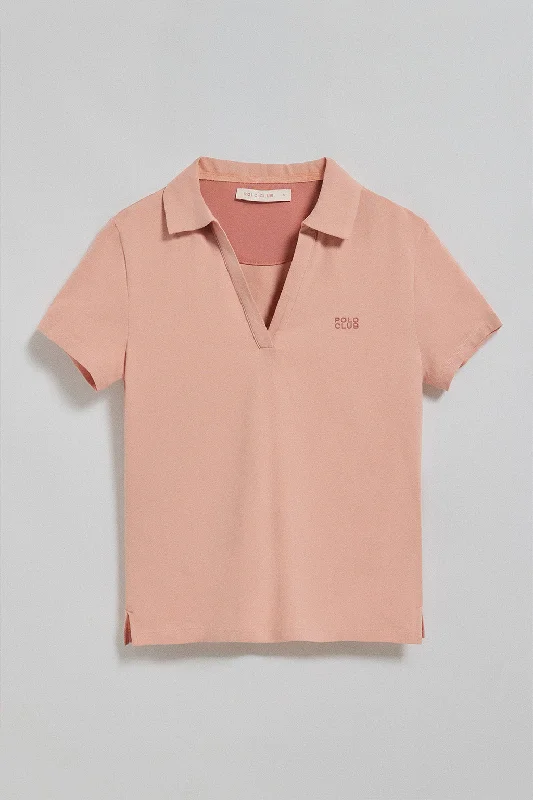 Men's high - collar polo shirts with a modern twistPolo Pedraza sin botones rosa palo con logo engomado Polo Club