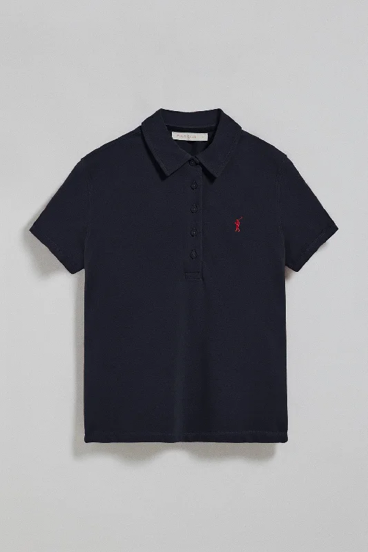 Men's budget - friendly basic polo shirts in multiple colorsPolo Pereira azul marino de cinco botones con bordado Rigby Go