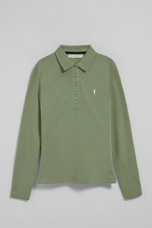 Men's budget - friendly basic polo shirts in multiple colorsPolo Priyanka verde jade de cinco botones con bordado Rigby Go