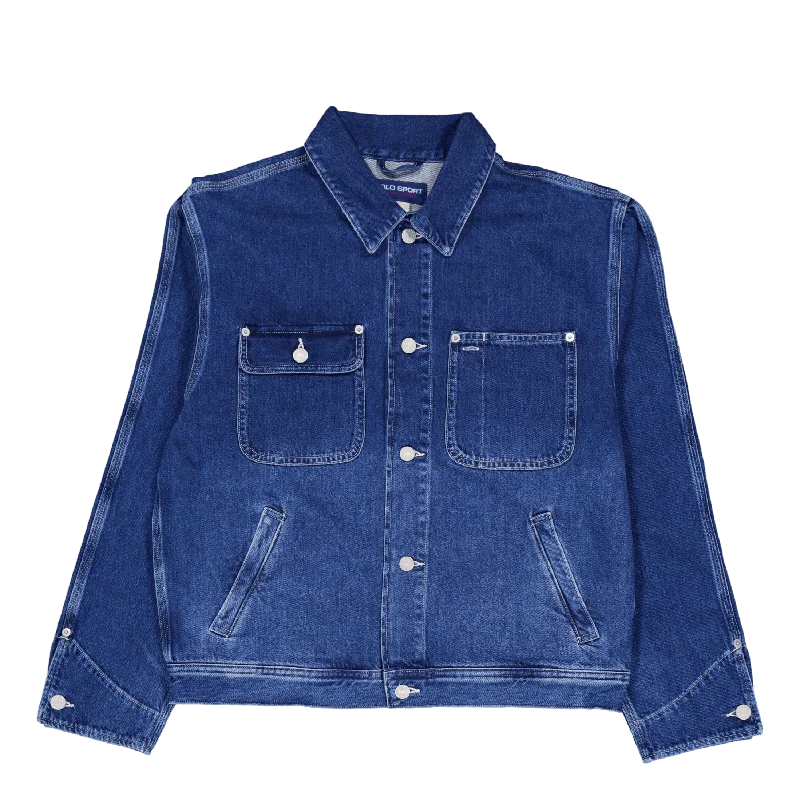 Men's two - tone stripe polo shirts with a preppy style3x1 Rigid Denim-polo Dungaree  Edgemere