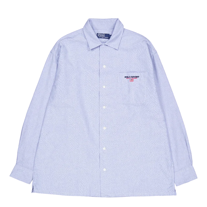 Men's slim fit short sleeve polo shirts with contrast collarsBig Fit Polo Sport Oxford Camp Shirt Bsr Blue