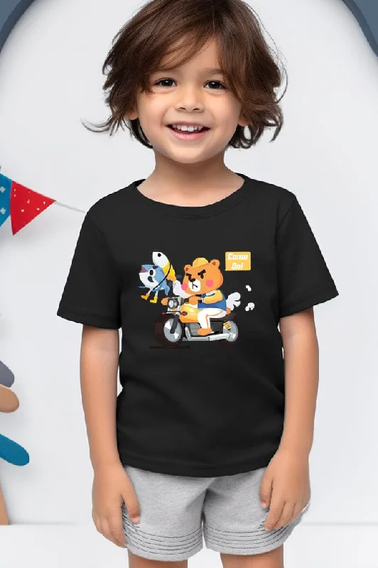 Men's UV - protected polo shirts for outdoor gardeningPolo Republica Boy's Bear & Fish Printed Tee Shirt