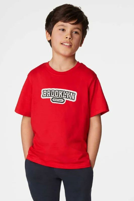 Men's UV - protected polo shirts for outdoor gardeningPolo Republica Boy's Brooklyn Newyork Printed Tee Shirt