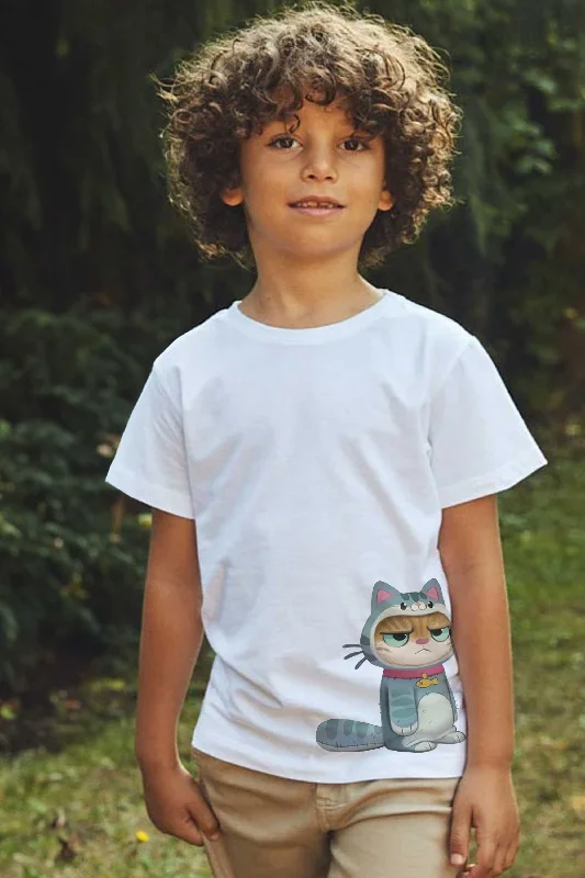 Men's ribbed cuffs and hem polo shirts for a textured lookPolo Republica Boy's Cat Printed Tee Shirt