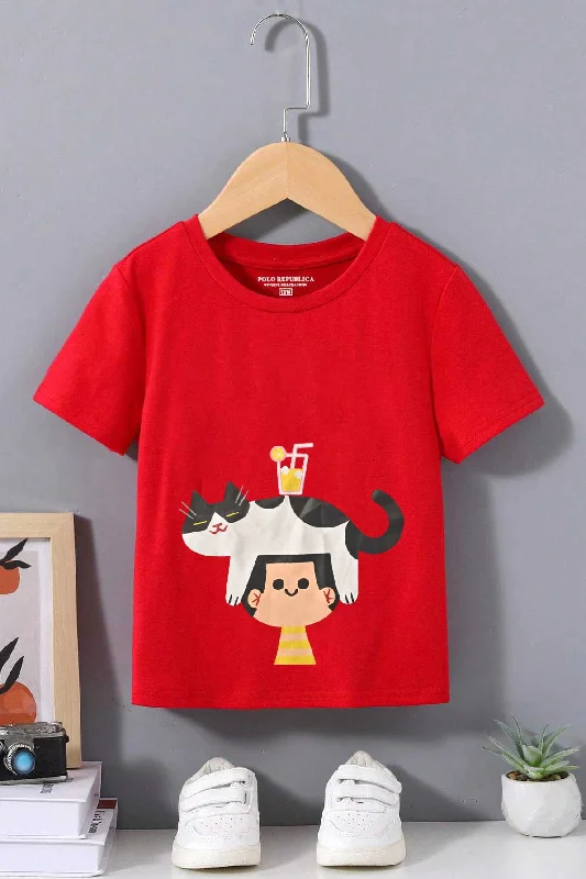 Men's reversible polo shirts with two different looksPolo Republica Boy's Cats Boy Printed Tee Shirt