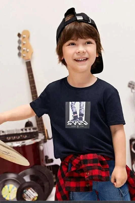 Men's jacquard woven polo shirts with intricate designsPolo Republica Boy's First Step Printed Tee Shirt
