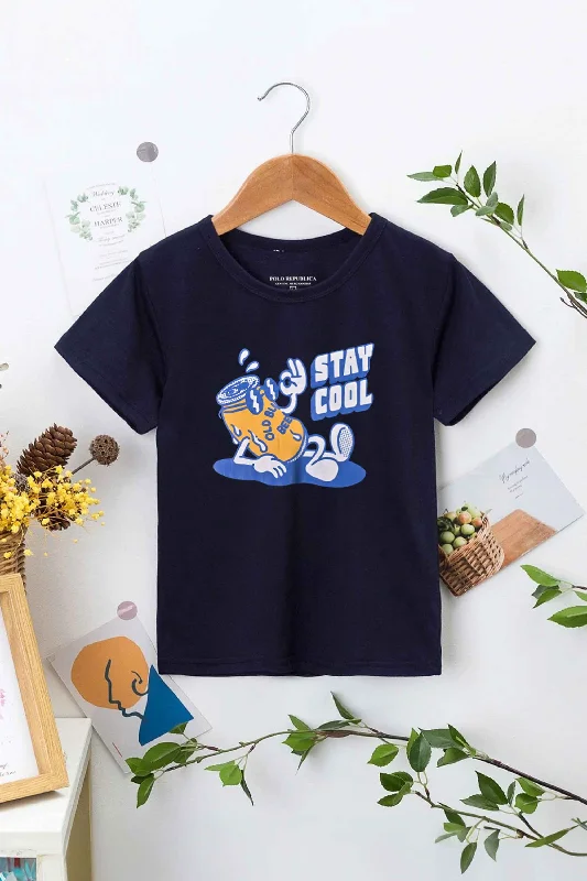 Men's long sleeve classic fit polo shirts with embroidered logosPolo Republica Boy's Stay Cool Printed Tee Shirt