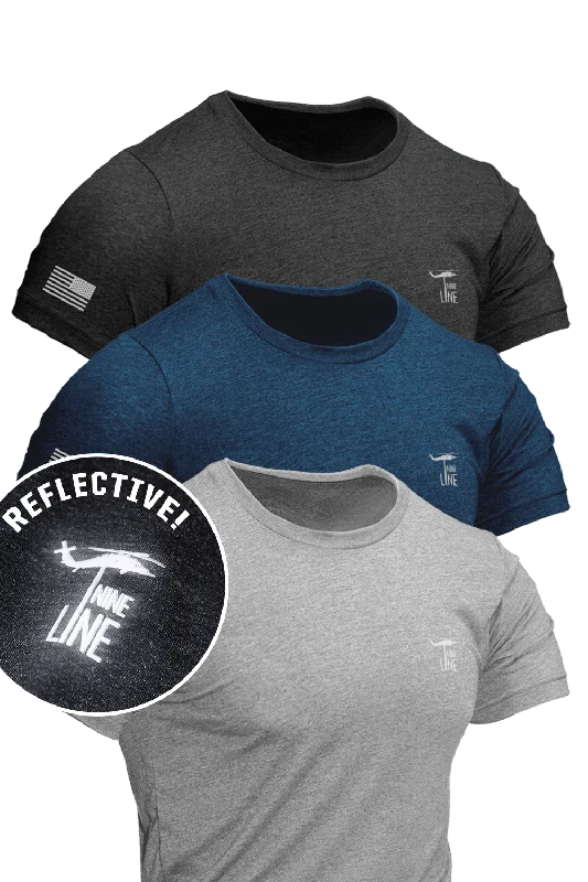 Men's UV - protection t - shirts for outdoor activities in the sunMen's UV - protection t - shirts for outdoor activities in the sunReflective Dropline Logo - Athletic T-Shirt 3-Pack