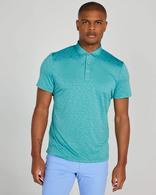 Men's vintage - inspired retro polo shirts with unique patternsSanborn Jacquard Polo in Rainforest