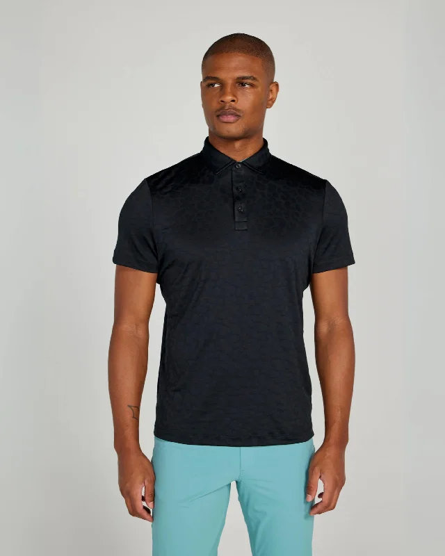 Men's formal - style silk blend polo shirts for special occasionsSanborn Jacquard Polo in Tuxedo