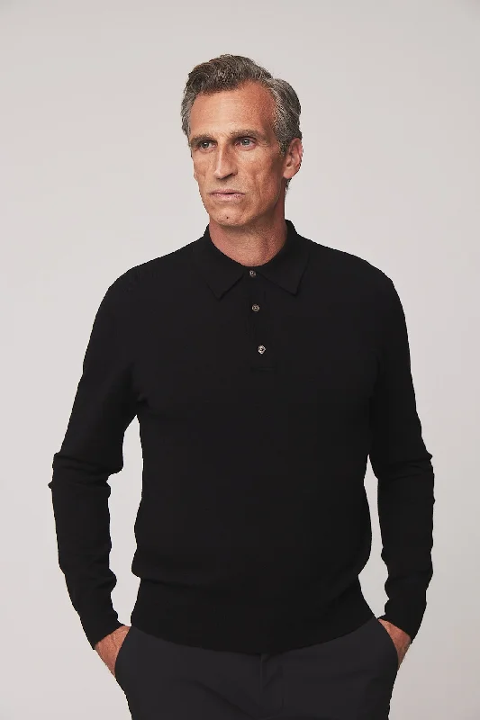 Men's two - tone stripe polo shirts with a preppy styleStretch Merino Polo