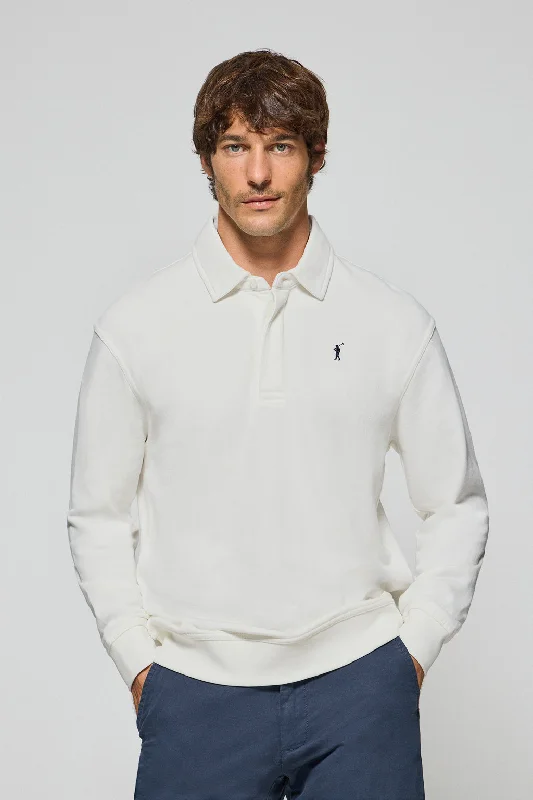 Men's antimicrobial polo shirts for odor - free daily wearSudadera beige Hadid de cuello polero y logo bordado Rigby Go