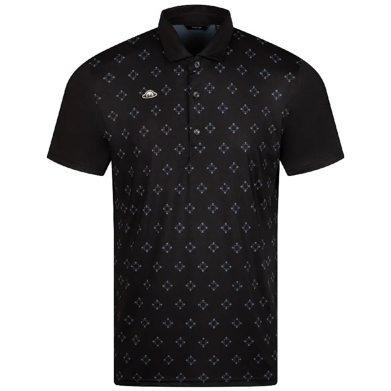 Men's slim fit short sleeve polo shirts with contrast collarsTaylor Recycled Diamonds Blue Graphite/True Blue - 2024