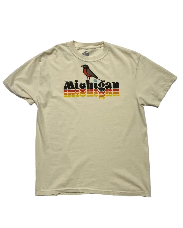 Men's tie - dye t - shirts with a bohemian styleMen's tie - dye t - shirts with a bohemian styleThe Great Lakes State - Michigan Robin - T-Shirt - Natural