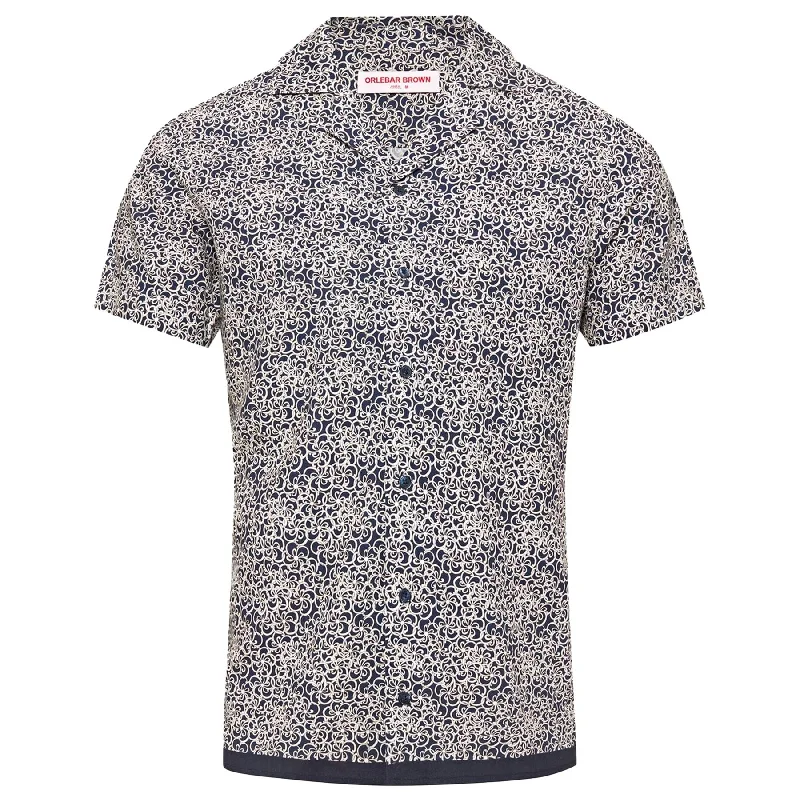 Men's quick - dry polo shirts for water sports activitiesTravis Floral Midnight Navy - AW23