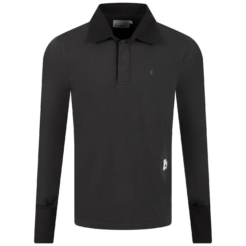 Men's long sleeve classic fit polo shirts with embroidered logosTres Hardy LS Polo Charcoal - 2024