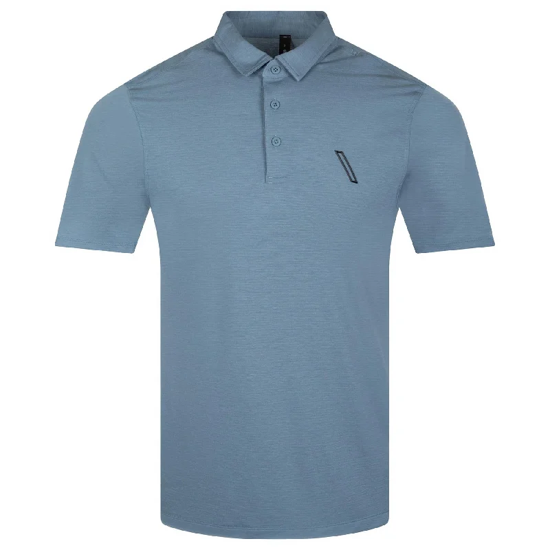 Men's jacquard woven polo shirts with intricate designsx TRENDYGOLF Evolution Short Sleeve Polo Shirt River Blue - AW23