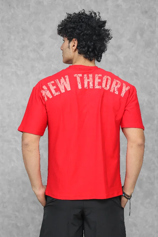 Men's distressed denim - look t - shirts with a rugged appealLegacy Oversized T-Shirt - Red