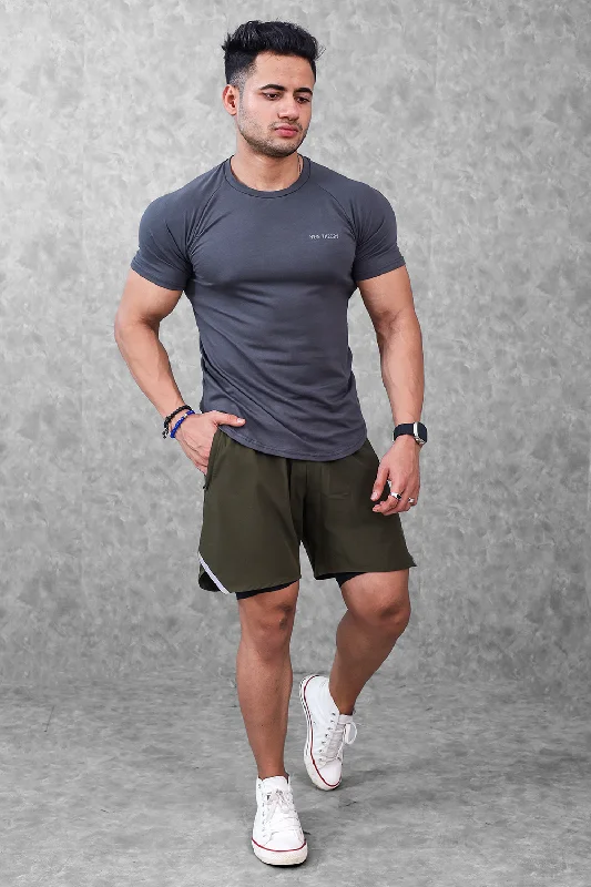 Men's long - sleeve henley t - shirts with button - down placketsAlpha Regular T-shirt - Grey