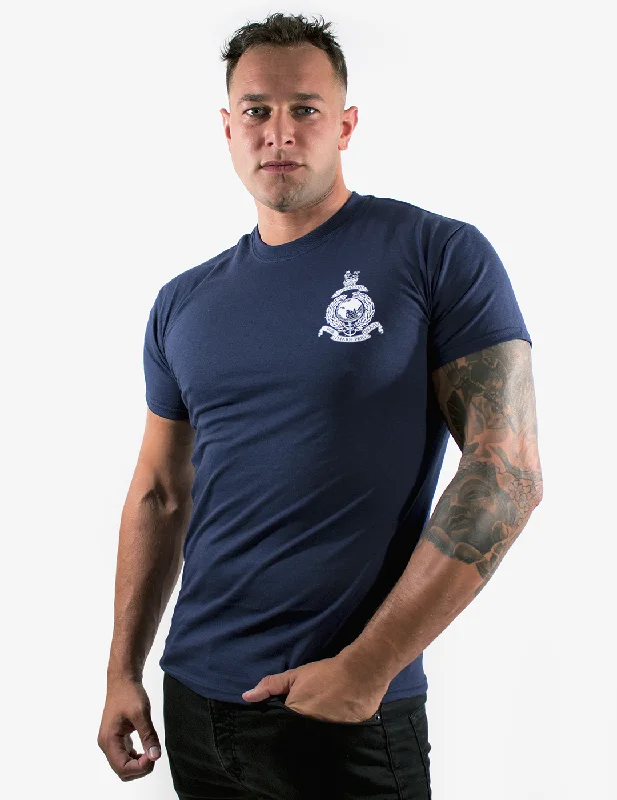 Men's short - sleeve linen t - shirts for summer beach outingsBasic Royal Marines Commando T-Shirt - Navy
