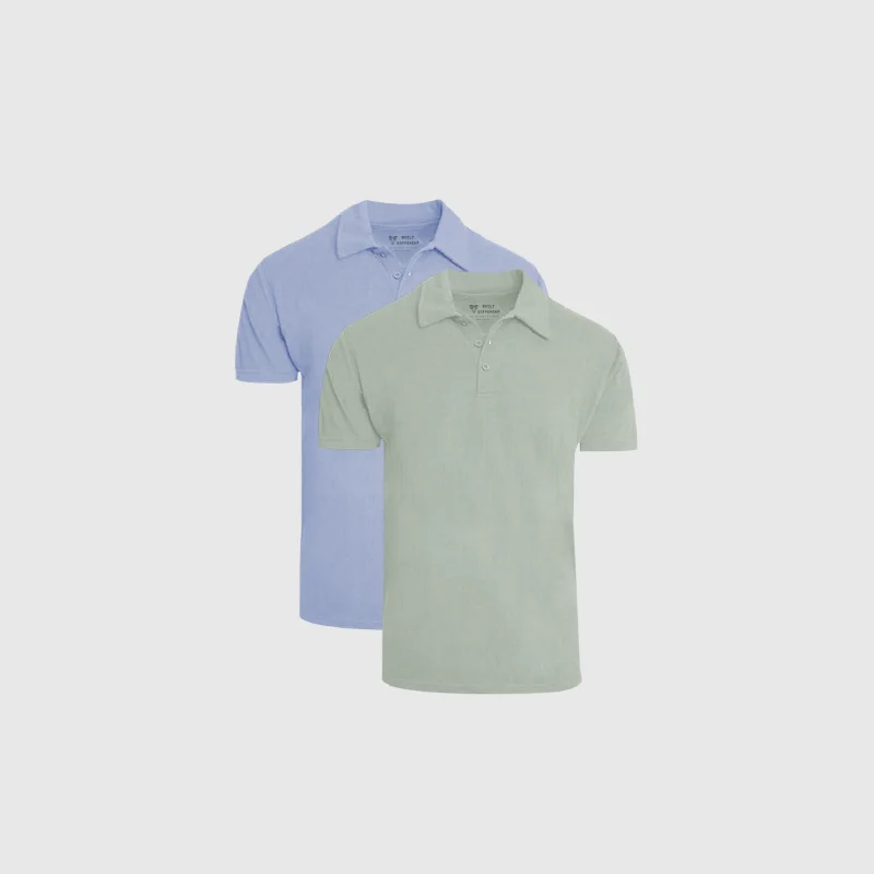 Men's tie - dye t - shirts with a bohemian styleBeach Polo 2-Pack